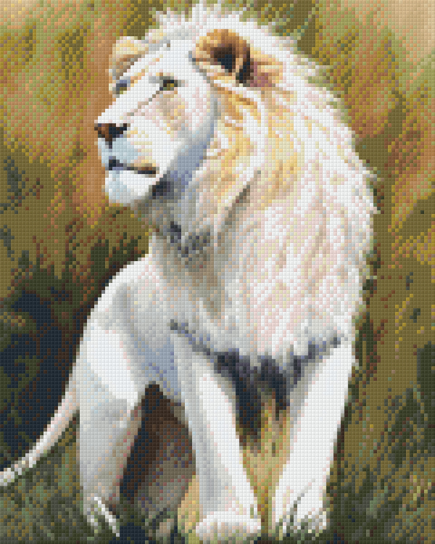Proud White Lion Nine [9] Baseplates PixelHobby Mini-mosaic Art Kit image 0